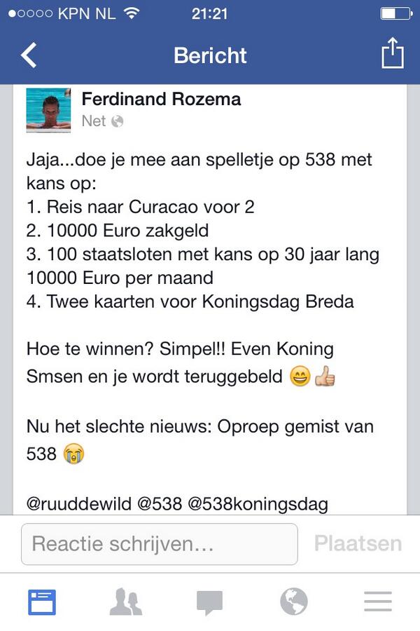 FRozema10's tweet photo. @538 @ruuddewild  #hoeveelpechwiljehebben http://t.co/R03xHhtgEH