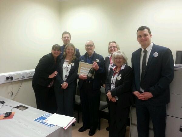 Fred receiving a Service Superstar award for all of Group 29 <a href="/G29SSS/">Group 29</a> <a href="/tesco_2833/">Littlehampton Tesco</a> #Worldclass <a href="/richard_bkr/">Richard Baker</a> <a href="/macallan10/">MAC ALLAN</a>