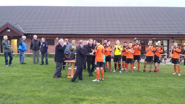 Nethertonfc's tweet image. @Nethertonfc second team oldest player jon sewell picks up the man of the match award in cup final win #tonarmy