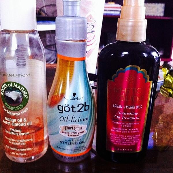 got2bCAN's tweet photo. My 3 favorite hair oils #rootsofnature #got2b #mysticdivine #hairoil #healthyhair by danapavey http://t.co/7xre35Q7Ni