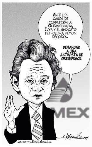 guruchuirer's tweet photo. En vez de combatir la corrupción, en PEMEX se dedican a demandar a una activista de Greenpeace. #TransparenciaEnPemex http://t.co/CSCruxviOk