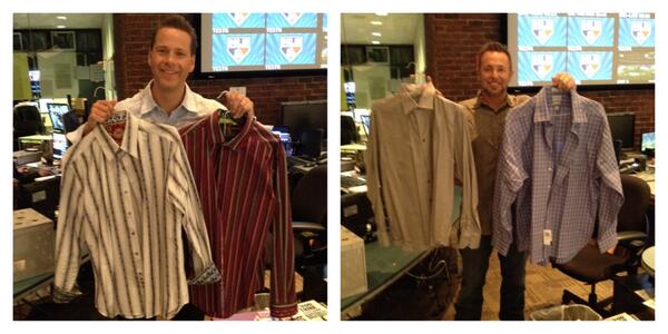 IntentionalTalk's tweet photo. Vote #RoseWhite or #RoseRed &amp; #MillarGray or #MillarBlue for the shirts @ChrisRose &amp; @KMillar15 will wear #ITFanShow http://t.co/XTPFycjAZz