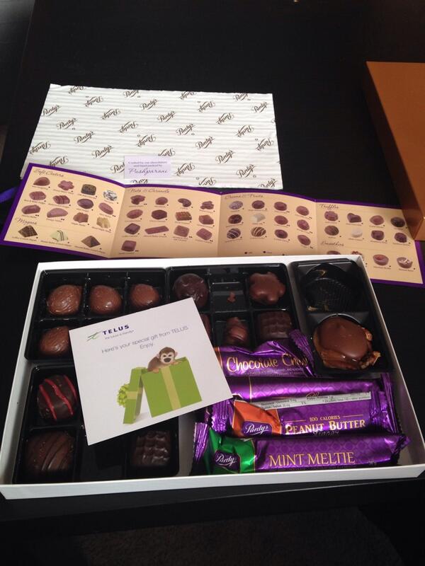 stephaedwards's tweet photo. @TELUS Thanks for the chocolate!!! #chocolatebeast http://t.co/y6i3WcYxVl