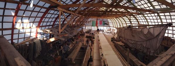 scenesofgreen's tweet photo. Lodjakoda (finished expansion from last summer's foundation and framing).  Keel in place for the new 22m Lodi http://t.co/tRVorlTwEL