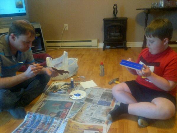 Necole6676's tweet photo. Painting the beaver buggy for the big race on saturday@scoutscanada http://t.co/Xi6TPLIaKP