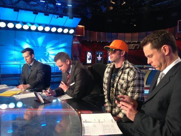 TSNBobMcKenzie's tweet photo. Looks like the boys on panel are Out for a Rip. But first, DET-BOS/COL-MIN, pre-game at 7:30 pm ET. Thx @brennyrich http://t.co/4JUW2j5Jtq