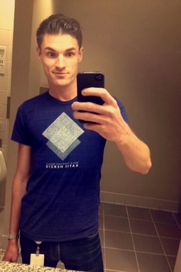 lifeimitatesALT's tweet photo. Rocking my @KatieHerzig swag in the office bathroom.
#becauseclassy http://t.co/M0XM8S3nsr