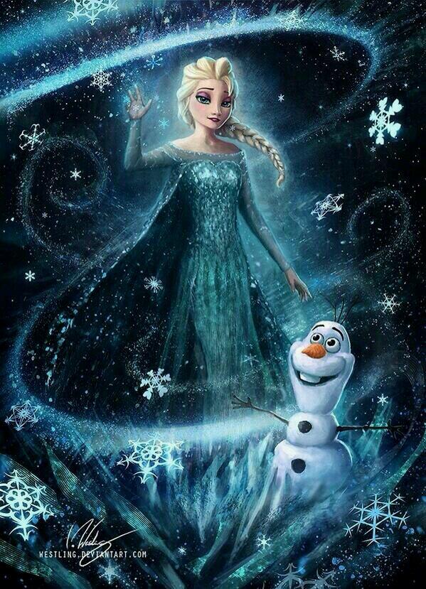 SnowElsa5's tweet photo. Here is a painting for me and Olaf. I didn't do it, but the artist did. http://t.co/w2sk1lGmVZ