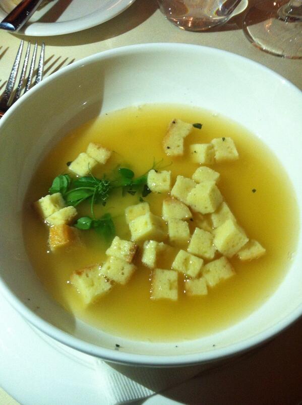 WatershedCom's tweet photo. Zuppa Imperiale, deceptively simple, pure flavors, Cathy Whims @nostranapdx Beard Dinner @beardfoundation http://t.co/c8WXiF94Ke