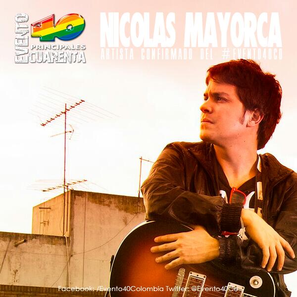 Evento40Colom's tweet photo. NICOLAS MAYORCA Uno De Los Artistas Oficiales De Nuestro @Evento40Colom RT Dale Me Gusta, Comenta y Compartir http://t.co/nHKPPERxUL