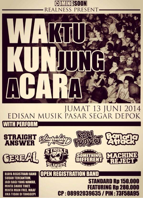 Nih acara dari <a href="/Realnesseo/">Realness Production</a> masih open registration band, ayoo yg mau main di acara seru ini hubungi cpnya
