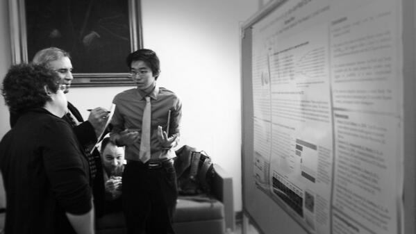 Michael Shen, MS1, presenting a poster at NYMC's Medical Student Research Forum.