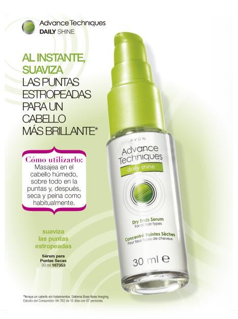AvonEspana's tweet photo. Luce un cabello más brillante. Prueba nuestro Sérum Puntas Secas y lo conseguirás! ;) pag.200 http://t.co/XlJUltiMcK http://t.co/z7G3dlRfJH