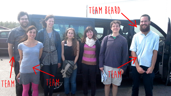The other kind of #citizenspact : Picking up hitchhikers.  (As you can see, the rest of the team has arrived. Juhu!)