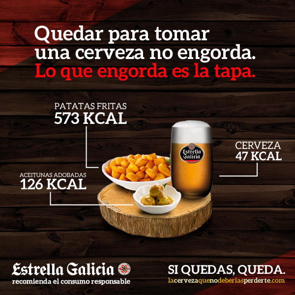 estrellagalicia's tweet photo. ¿Qué engorda más tu #EstrellaGalicia o la tapa que la acompaña? Queda sin remordimientos en http://t.co/dPMCfzB21L http://t.co/HyVOKMchq3