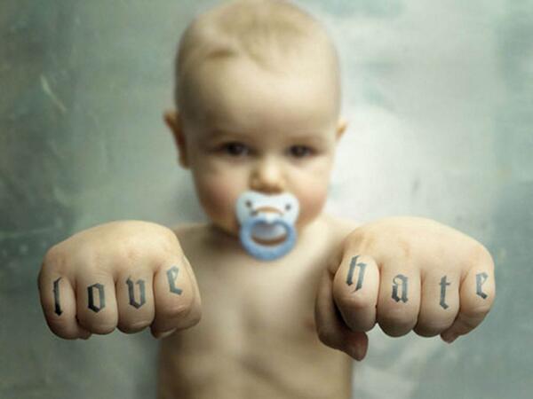 #handsome #boy #tattoo #love #hate