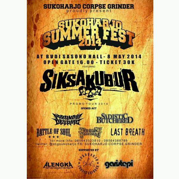 #Jadwalngamen #8Mei #SummerFest #PromoTour <a href="/SIKSAKUBUR_DM/">SIKSAKUBUR</a> #BudiSasonoHall #Sukoharjo > <a href="/SCGsukoharjo/">#KemboelSoekohardjo7</a>