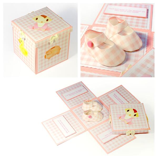 LittleBigTree's tweet image. A cute baby box, created using our 'Bundles of Joy' craft CD. #littlebigtree #papercraft #craftcd