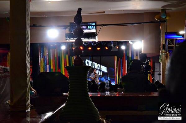 On Churchill stage entertaining