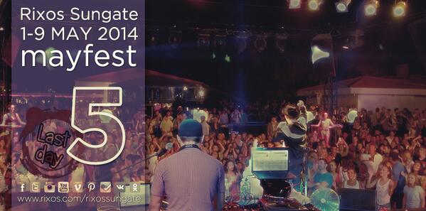 RixosSungate's tweet photo. Last 5 Days for Rixos Sungate Mayfest!
https://t.co/aotMkkxOar http://t.co/ZsSx3inD3A