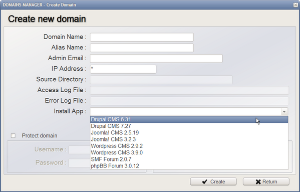 awserver's tweet photo. Ascoos Web Server. Add new domain. Installing web apps (added the latest versions of the most popular cms and forums) http://t.co/wxJwqNxXBd