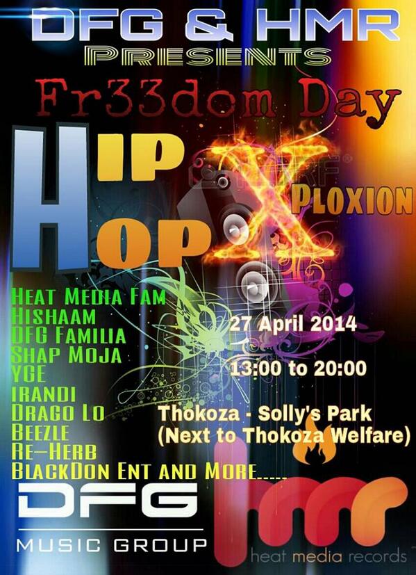 JusGhettoSA's tweet photo. FULL LINEUP DROPPIN' IN A FEW... #FreedomDAYHipHopXploxion @DabeatkampPV @GaozaDeeplevel @Mrapper12 @HeatMediaRecord http://t.co/b0dY1qU8Ud