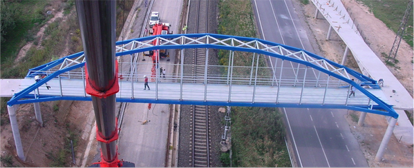 Pedestrian Bridge, made entirely of GFRP (except bolts) - Footbridge Award, Venice 2005