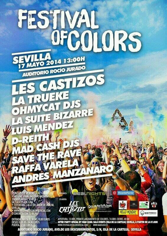 infoFiestas_Sev's tweet photo. FESTIVAL OF COLORS !!

17 MAYO!🎉

EL DIA 30 DE ABRIL SUBE EL PRECIO!

#ENTRADAS 10€: 665311029 http://t.co/ivHWBa5yd7