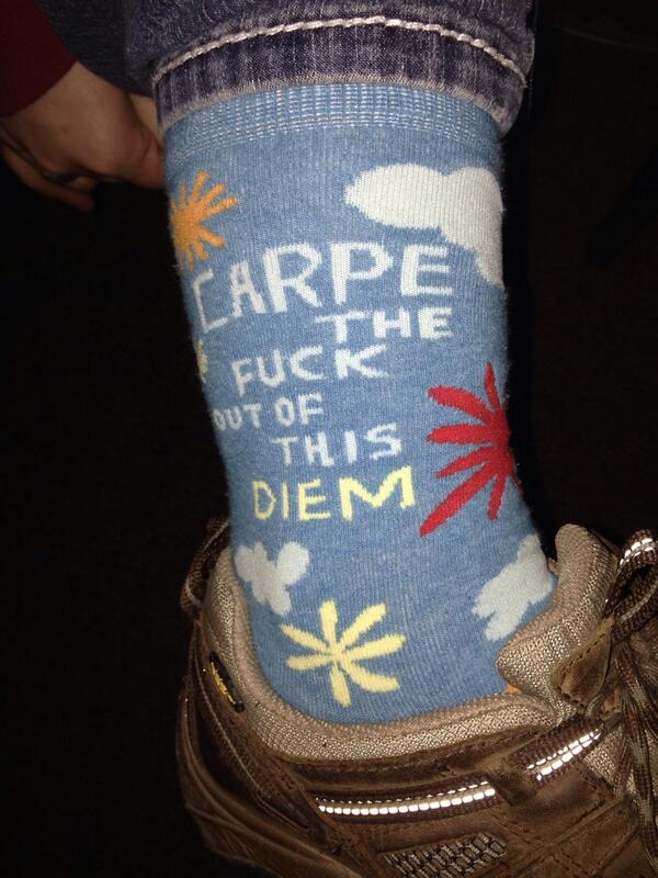 My cuz wears the best socks.
