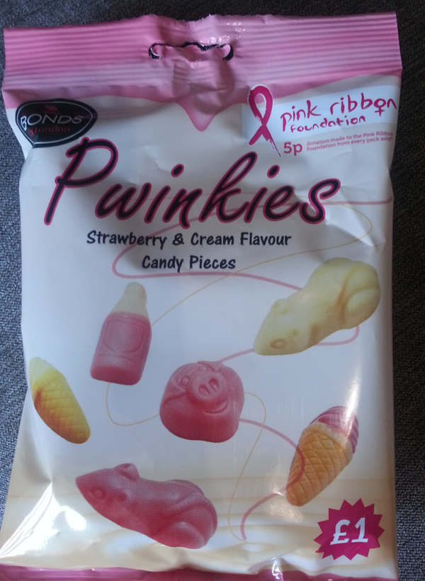 pinkribbonfound's tweet photo. My classic fav chocs are now raising money for @pinkribbonfound check out the new bag of #Pwinkies from @BondsConf http://t.co/k5ggDYIHXy