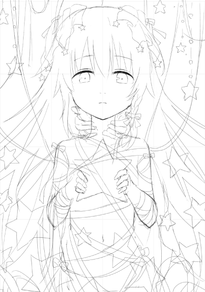 全然線画ちゃんとしてないけど、もう塗りでゴリ押しでいっちゃおうかな… 