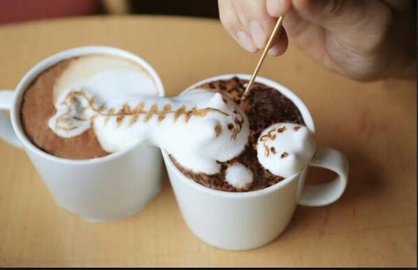 Kahve süsleme sanatının güzel bir örneği...