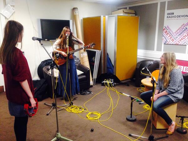 BBCIntroSW's tweet photo. Been listening to @WildwoodKin on repeat this morning after recording their live session last night...8pm tomorrow! http://t.co/NXYms8F0Ur