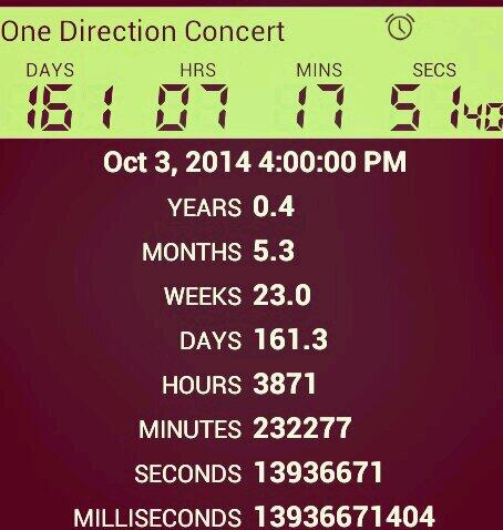 DanielleDemare1's tweet photo. Counting down to One Direction Concert with Final Countdown. #FinalCountdown #counttheseconds #I can't wait http://t.co/aowAZLLhNm