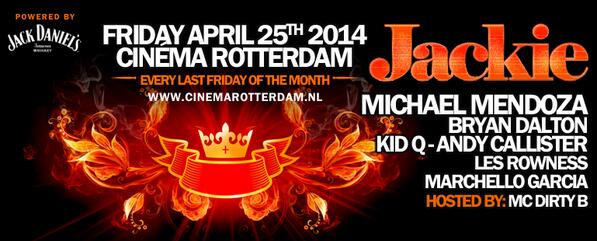 Vanavond eerste Koningsnacht in Cinéma Rotterdam met JACKIE! @IAmVolante <a href="/MarchelloGarcia/">(DJ)Marchello Garcia</a>
