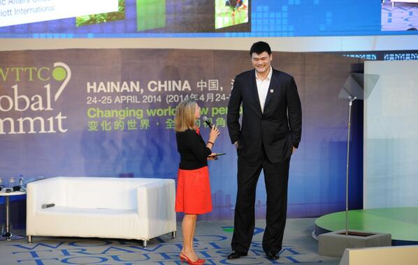 MarriottPOV's tweet photo. .@MarriottIntl looks up 2 @YaoMing 4 his #courageous stand 2 #protectsharks, as Marriott bans #sharkfin in all hotels http://t.co/OGmt3cD5Tw
