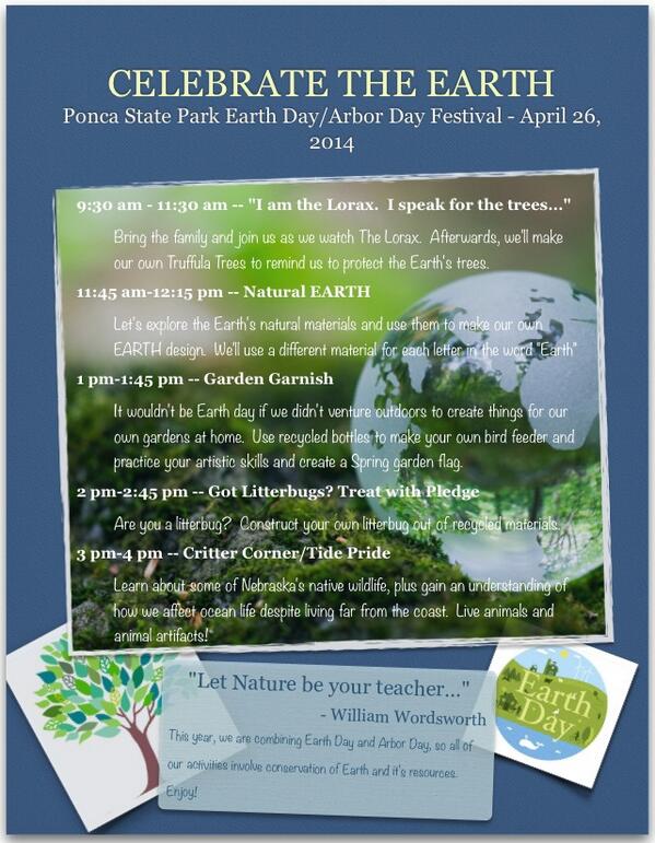 PoncaStatePark's tweet photo. Happy Friday and Happy Arbor Day! Don't forget our Earth Day/Arbor Day activities on Saturday! http://t.co/WdMau87EPK