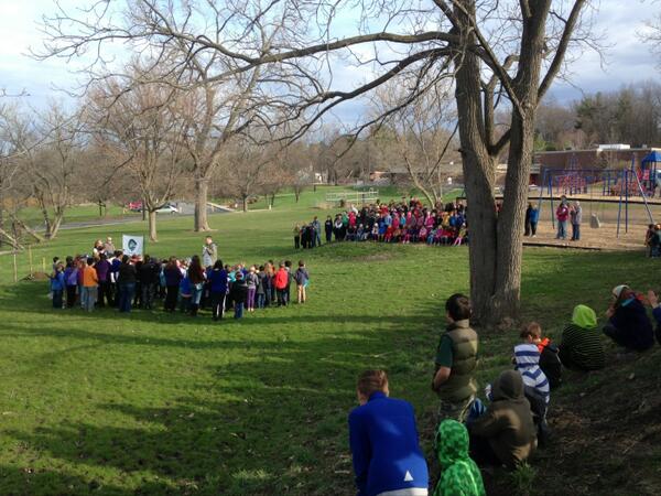 CHES_PTA's tweet photo. Arbor Day celebration at CHES today! A new Swamp Oak tree was planted for future students to enjoy. Plant a tree!!! http://t.co/7R0qAbfj6p