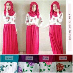 145rb bhan spandek dress+pasmina