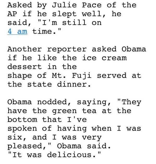 Julie Pace of AP asks Obama is he 'slept well' in South Korea