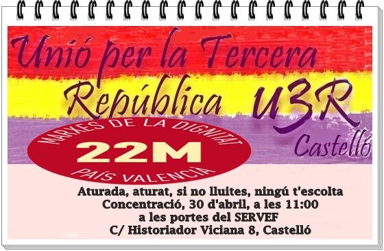 U3RCastello's tweet photo. Marxes de la Dignitat : dia 30 d’abril  protesta al l’INEM a tot l’estat, l’atur efecte d les polítiques antisocials http://t.co/aKNDjZERyB