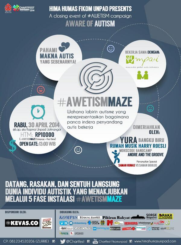 ChartFest's tweet photo. So come, experience #AWETISMMAZE, and be #AWETISM @ganecapos @KampusUpdate @radiokampusitb @eSKa_UPI @swaRADIO1079 http://t.co/1UW3RHpi5A