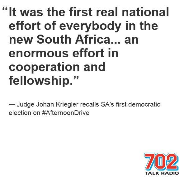 Radio702's tweet photo. [LISTEN] Former @IECSouthAfrica Chair Johan Kriegler spoke to @gwalax - https://t.co/4YGv4o3gIR #702FBF http://t.co/RmqwJWbfvn