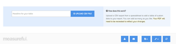 Measureful's tweet photo. @WhiteboardDerek You can upload a CSV at the bottom of any report http://t.co/k1kyOaj9GN