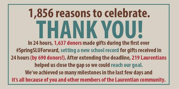 StLawrenceU's tweet photo. What an AMAZING last couple of days. Thank you! #SpringSLUForward http://t.co/ACuV8UlTfC