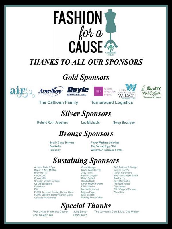 Thank you to all of our fabulous "Fashion For A Cause" #sponsors! We love and appreciate all of your #support!