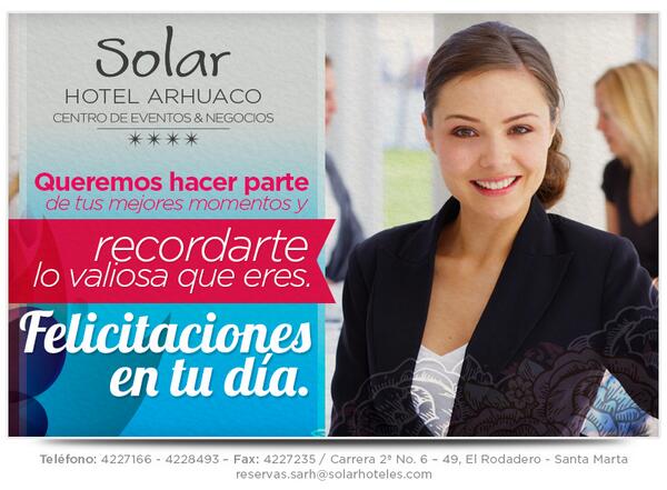 HotelArhuaco's tweet photo. @HotelArhuaco  Te Desea Un Feliz Día De La Secretaria. http://t.co/IL94vvx4XI