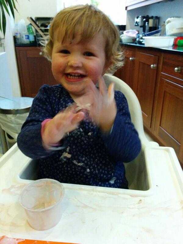 robbigbone's tweet photo. @brooksandlee Raspberry yog is easier to clean up than Dulux emulsion! http://t.co/JyXsD6ptof