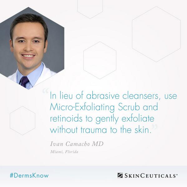 SkinCeuticals's tweet photo. Exfoliating is important, but are you doing it right?Try this pro tip from Dr. Ivan Camacho.#DermsKnow #SkinCeuticals http://t.co/WGknTLijZk