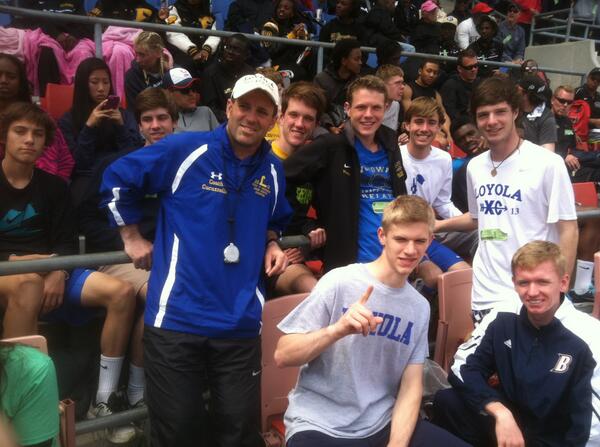 LoyolaDons's tweet photo. Coach Cucuzzella and team are at @thepennrelays today in Philly. #RunDonsRun http://t.co/FiO0YiNsiF